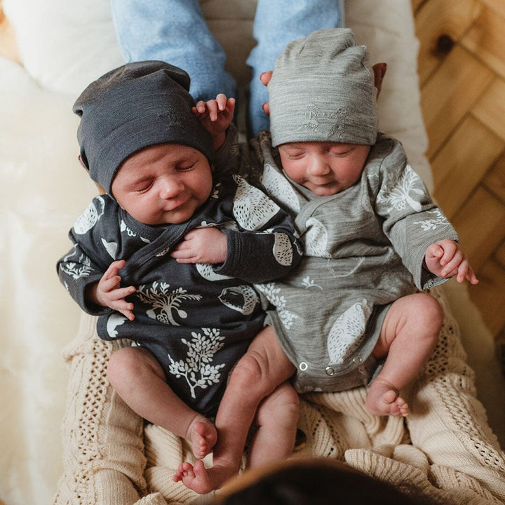 Merino Kids Cocooi Beanie + Bootie Set - Dark Slate-Clothing Sets-Dark Slate-0-3m | Merino Kids UK