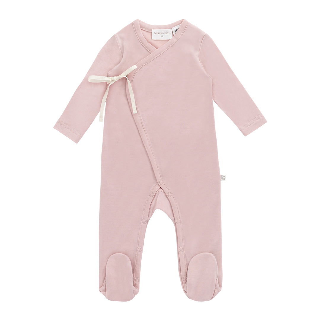 Merino Kids Merino Wrap Onepiece - Cloud Pink