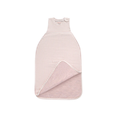 Saco de dormir Merino Kids Go Go - Peso edredón - Rayas jaspeadas malva