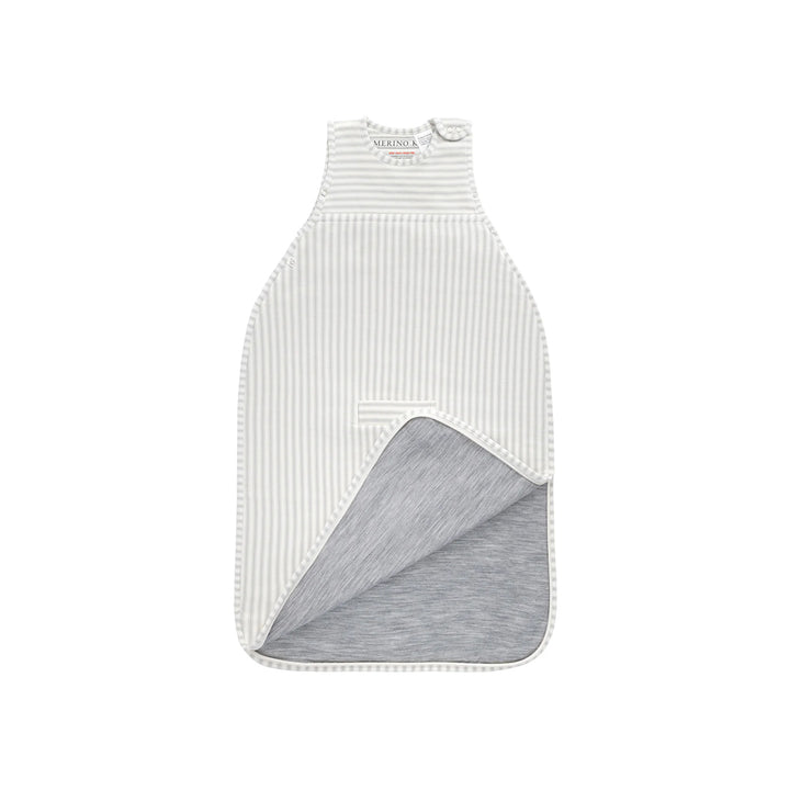 Merino Kids Go Go Sleeping Bag - Duvet Weight - Variegated Stripe Mist-Sleeping Bags-9421023610181-Merino Kids UK
