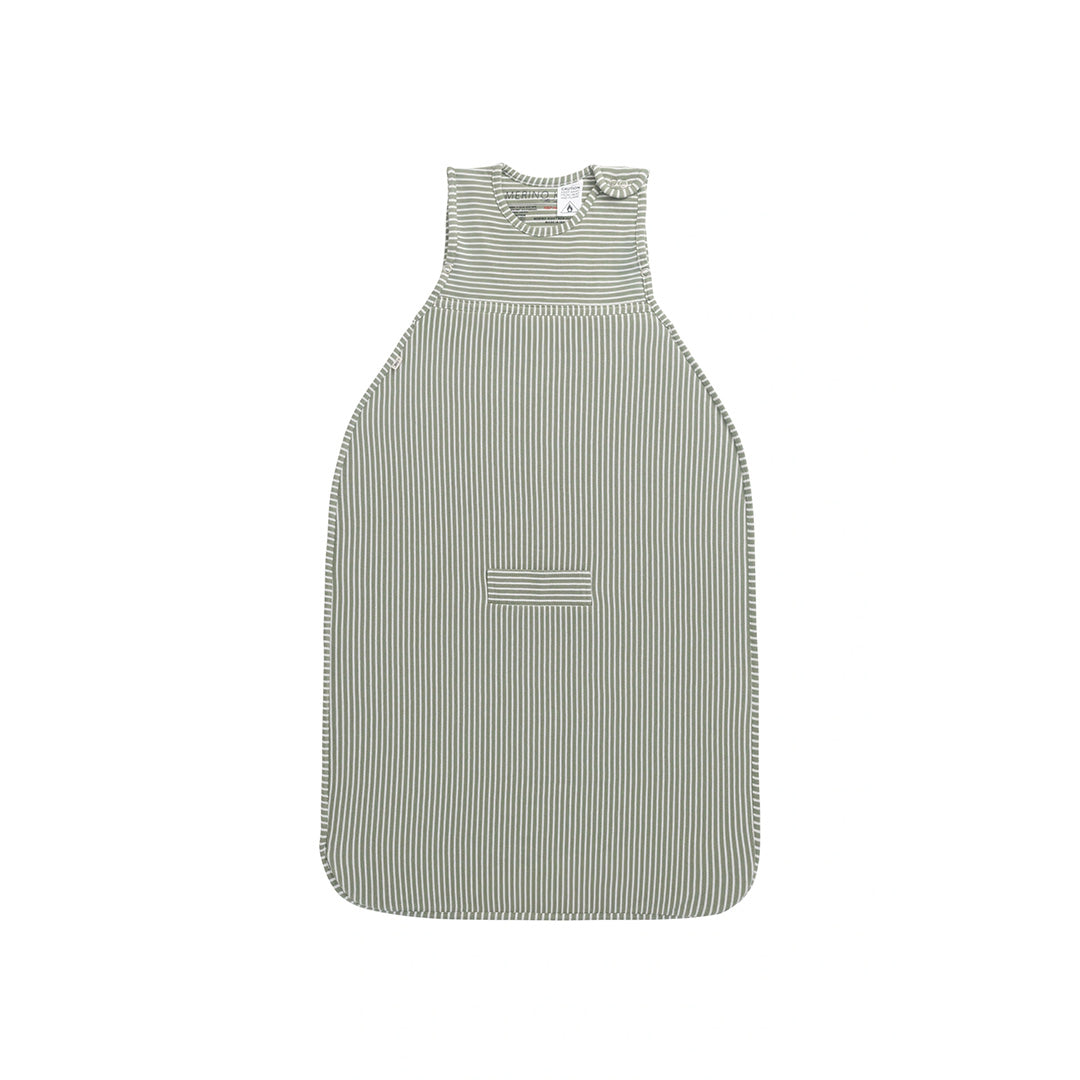 Merino Kids Go Go Sleeping Bag - All Seasons - Olive Stripe-Sleeping Bags-9421023615896-Merino Kids UK