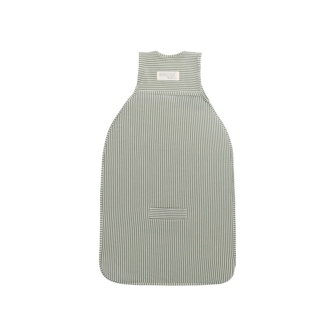 Merino Kids Go Go Sleeping Bag - All Seasons - Olive Stripe-Sleeping Bags-9421023615896-Merino Kids UK