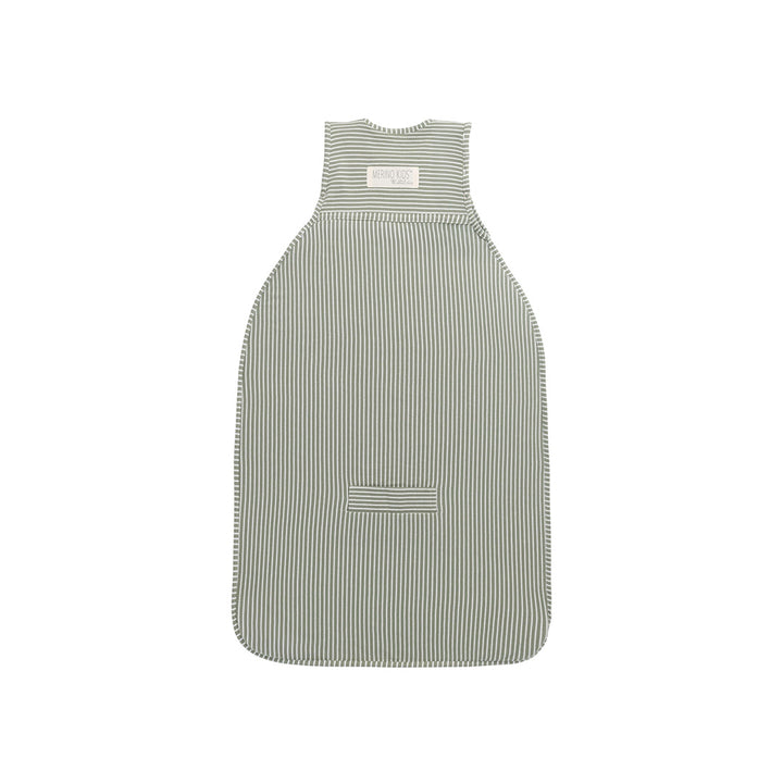 Merino Kids Go Go Sleeping Bag - All Seasons - Olive Stripe-Sleeping Bags-9421023615896-Merino Kids UK