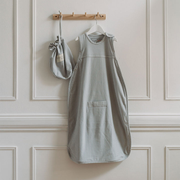Merino Kids Go Go Sleeping Bag - All Seasons - Turtle Dove Stripe-Sleeping Bags-9421023615933-Merino Kids UK