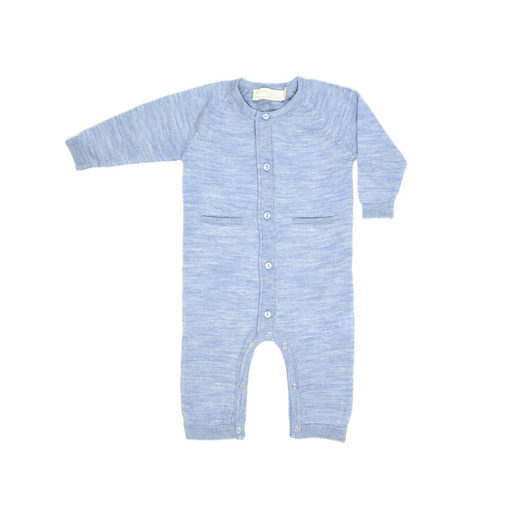 Merino Kids All-In-One Button Through Bodysuit - Sky Blue-Bodysuits-Sky Blue-0-3m | Merino Kids UK