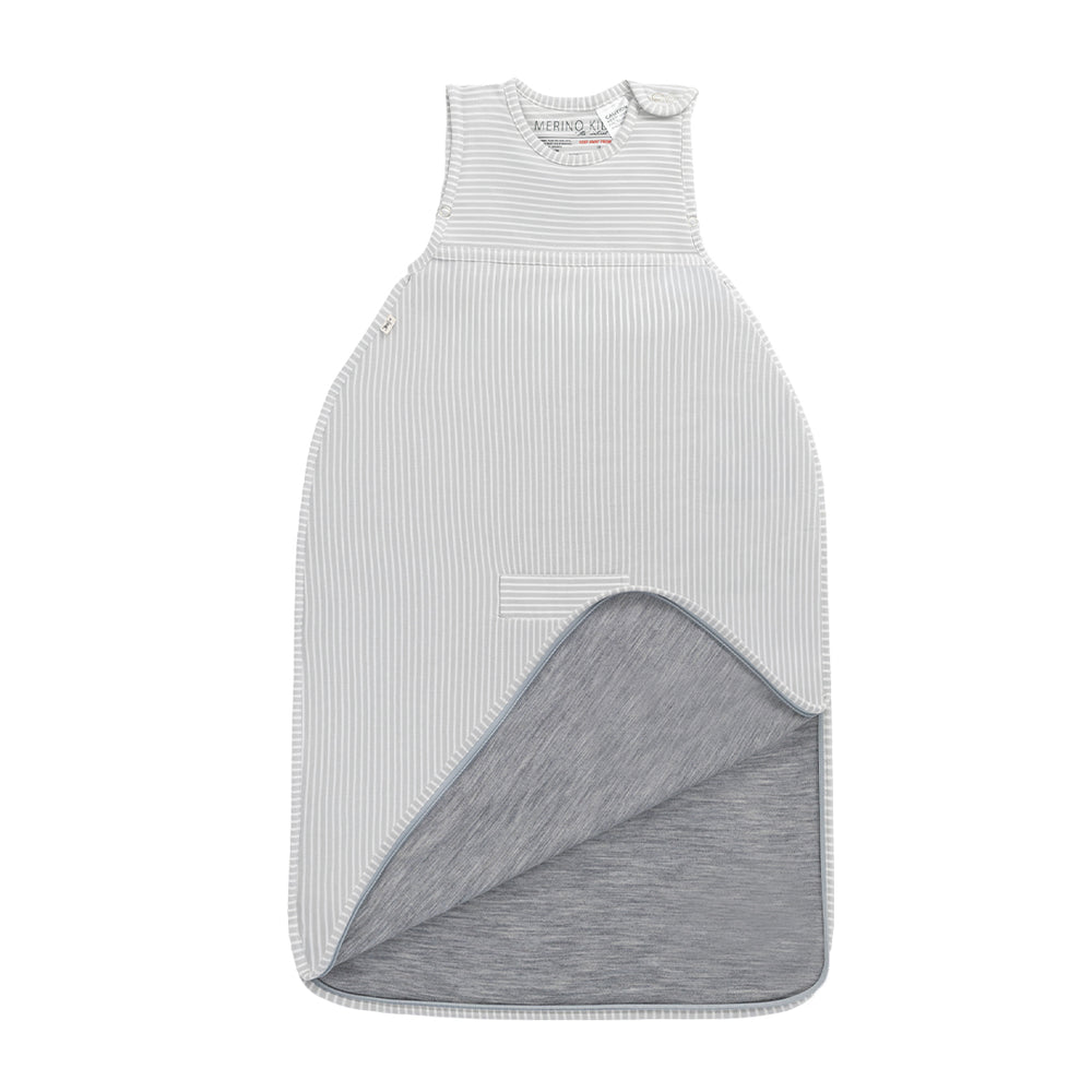 Merino Kids Go Go Sleeping Bag - All Seasons - Turtle Dove Stripe