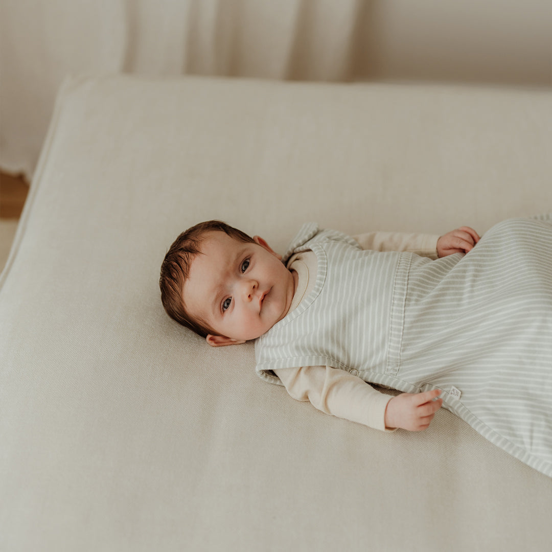 Merino Kids Go Go Sleeping Bag - All Seasons - Turtle Dove Stripe