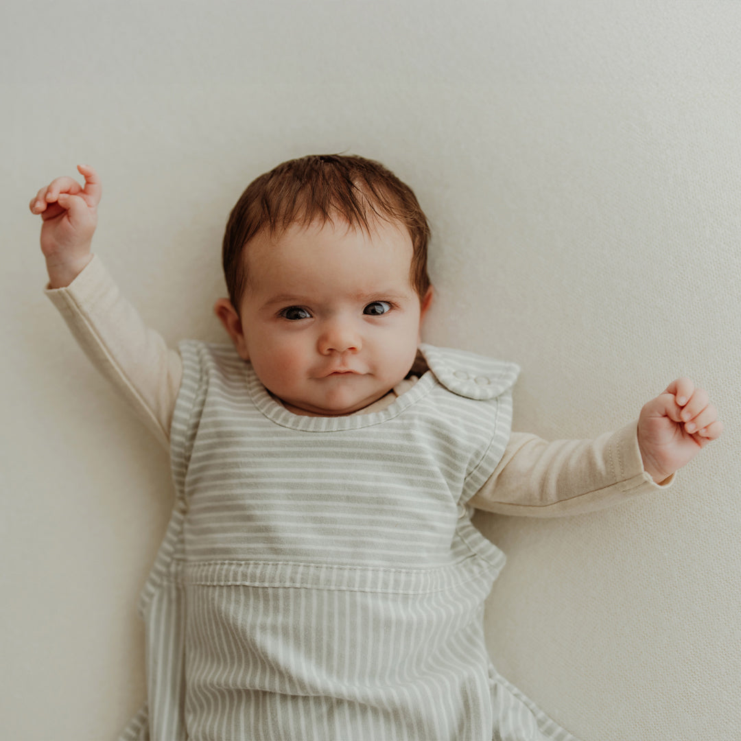 Merino Kids Go Go Sleeping Bag - All Seasons - Turtle Dove Stripe