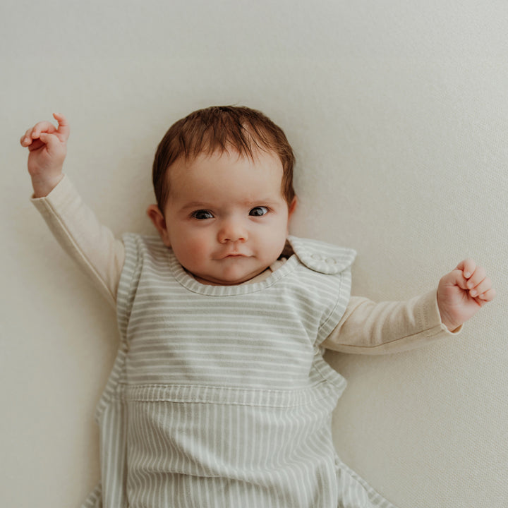 Merino Kids Go Go Sleeping Bag - All Seasons - Turtle Dove Stripe