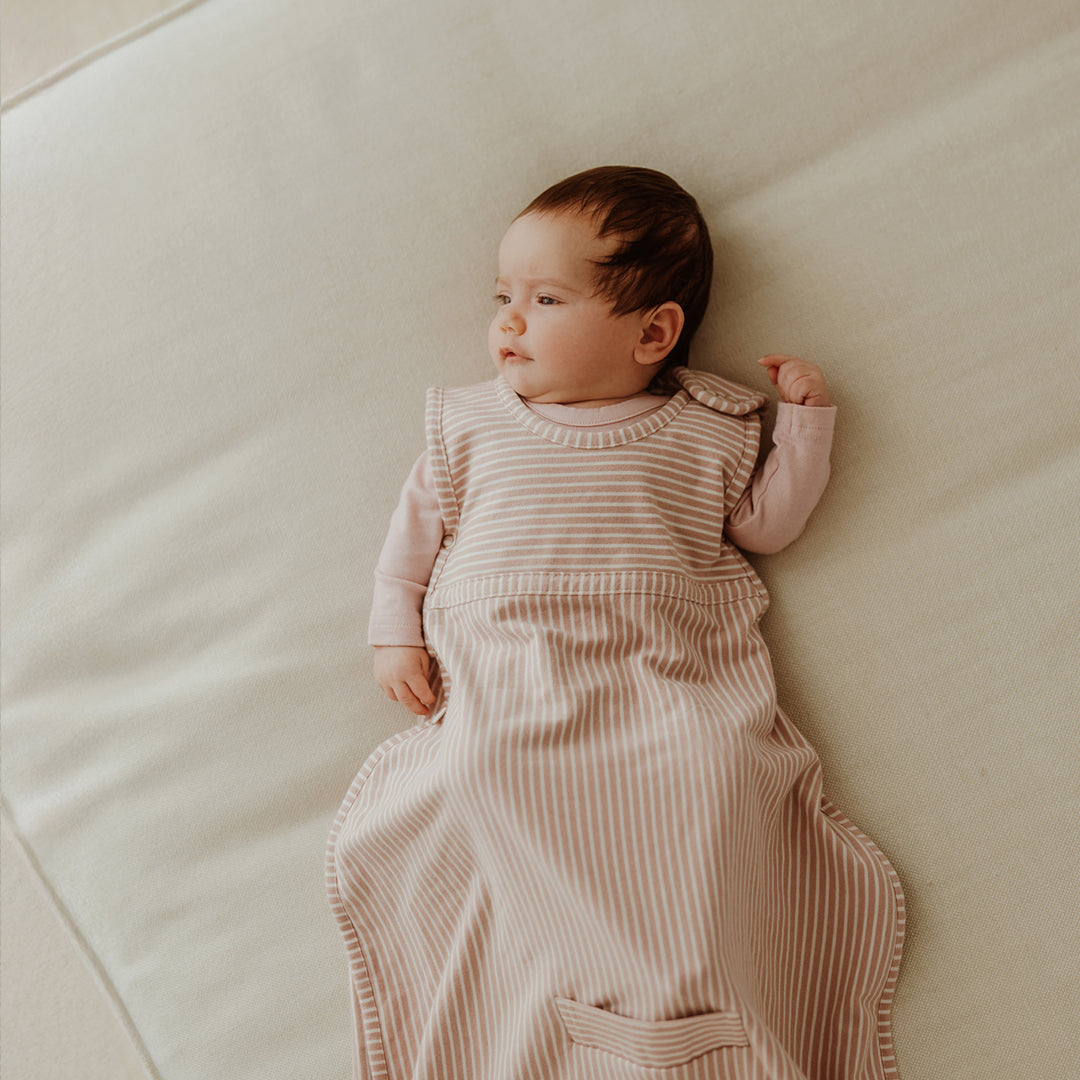 Merino Kids Go Go Sleeping Bag - All Seasons - Misty Rose Stripe