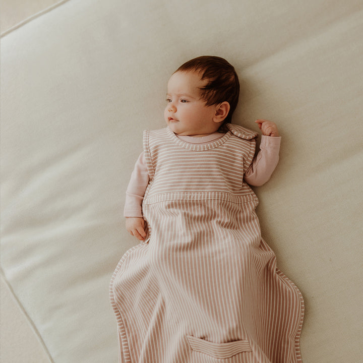 Merino Kids Go Go Sleeping Bag - All Seasons - Misty Rose Stripe