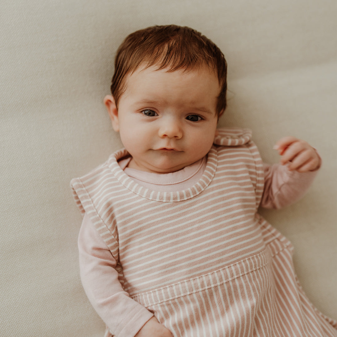 Merino Kids Go Go Sleeping Bag - All Seasons - Misty Rose Stripe