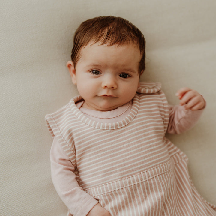 Merino Kids Go Go Sleeping Bag - All Seasons - Misty Rose Stripe