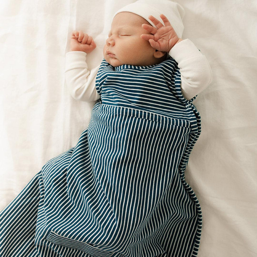 Merino Kids Go Go Sleeping Bag - All Seasons - Navy Stripe