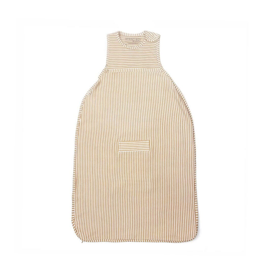 Merino Kids Go Go Sleeping Bag - Standard Weight - Sandstone Stripe-Sleeping Bags-Sandstone-3-24m | Merino Kids UK