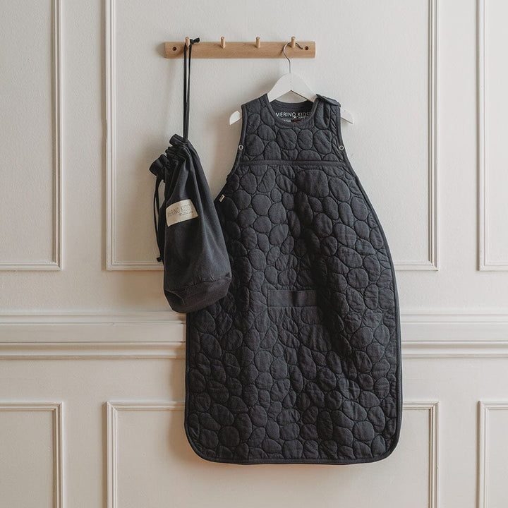 Merino Kids Go Go Sleeping Bag - Winter Weight - Quilted Riverstone - Dark Slate-Sleeping Bags-Dark Slate-3-24m | Merino Kids UK