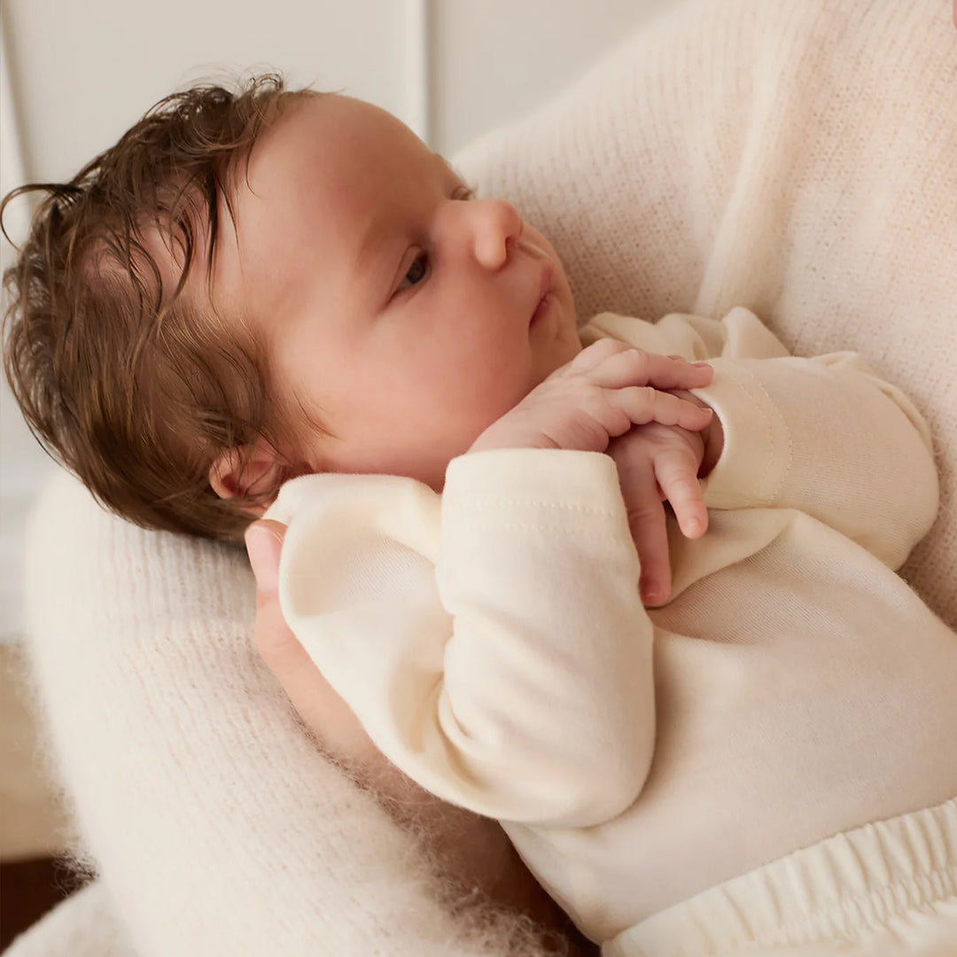 Merino Kids Merino Long Sleeve Envelope Bodysuit - Cloud