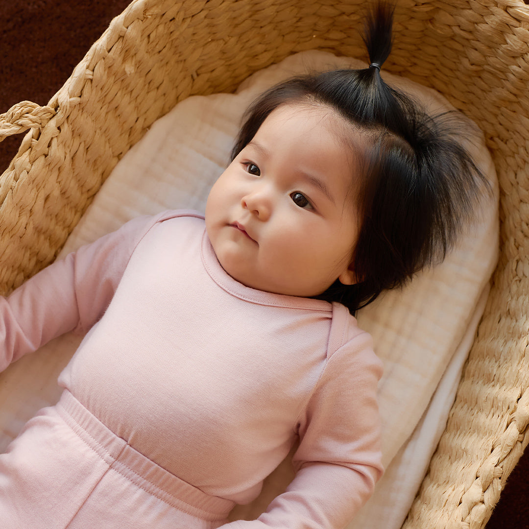 Merino Kids Merino Long Sleeve Envelope Bodysuit - Cloud Pink