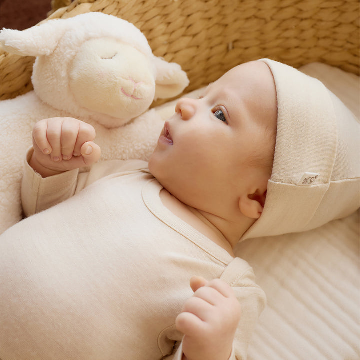 Merino Kids Merino Long Sleeve Envelope Bodysuit - Natural