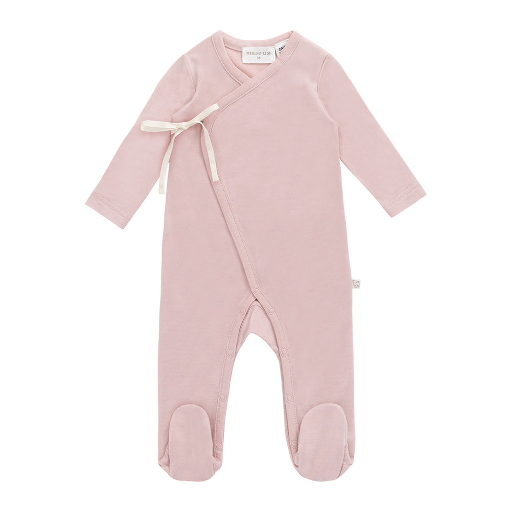 Merino Kids Merino Wrap Onepiece - Cloud Pink