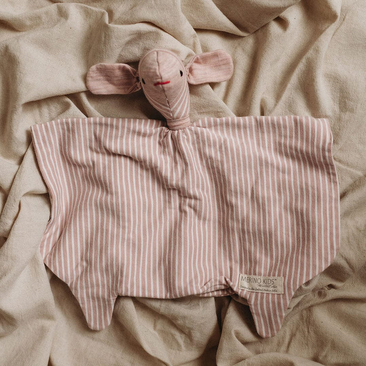Merino Kids Snuggle Toy Comforter - Misty Rose Stripe-Comforters-Misty Rose- | Merino Kids UK