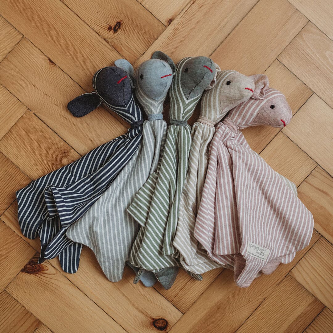 Merino Kids Snuggle Toy Comforter - Misty Rose Stripe-Comforters-Misty Rose- | Merino Kids UK